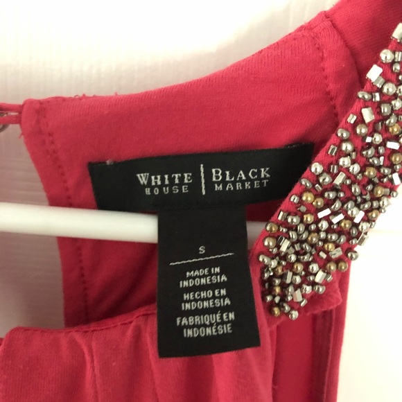 WHBM Salmon beaded halter, ruched sides - Picture 4 of 9